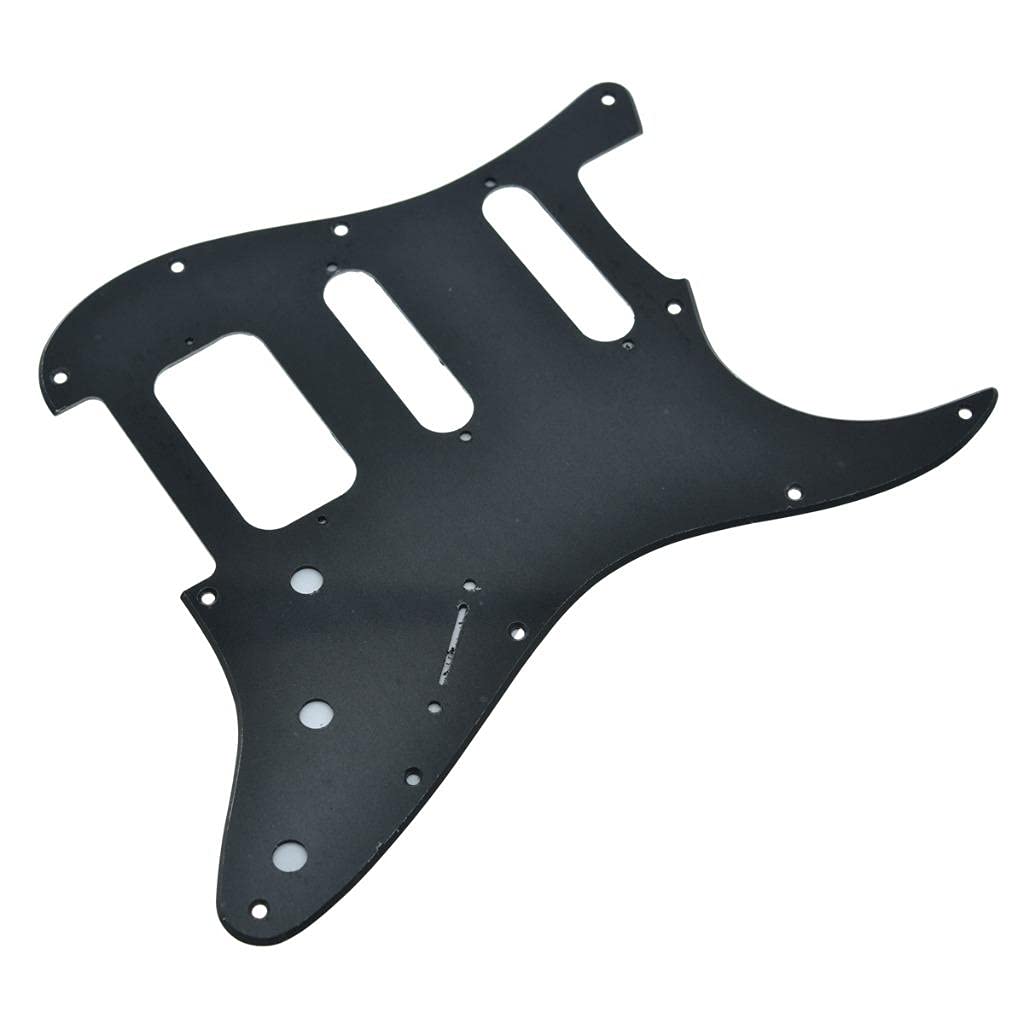 Dopro 11-Hole Strat HSS Guitar Pickguard 2-Screw Humbucking Pickup Mount for American FD Stratocaster Matte Black